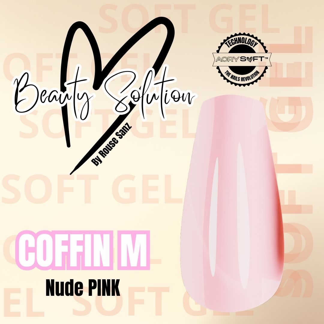 TIPS EFECTO ACRILICO COFFIN M PINK 300 UND